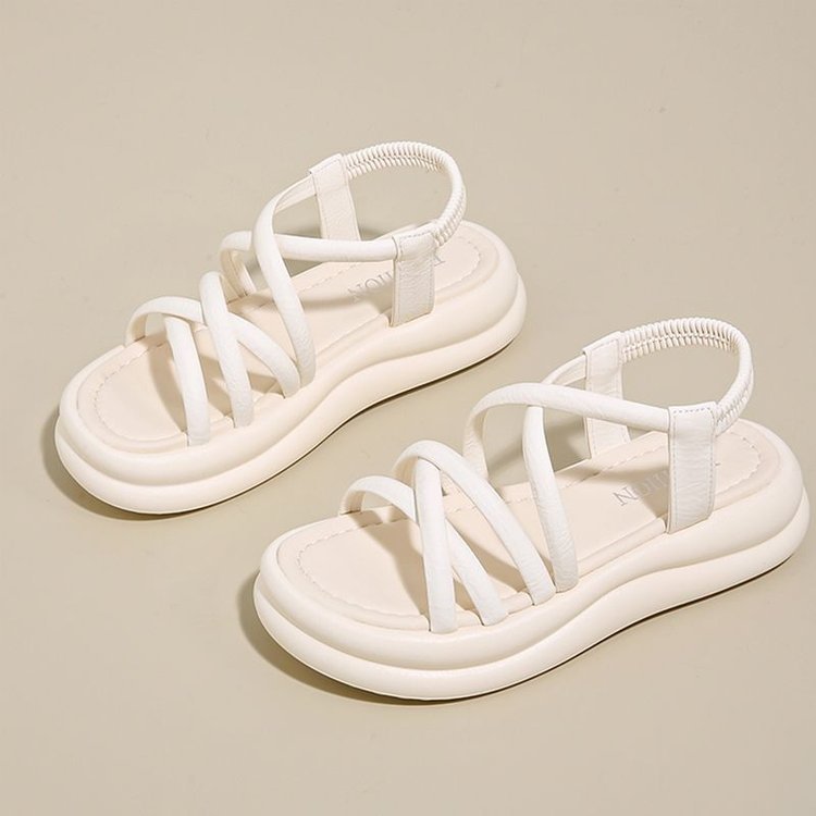 Red en línea sandalias de fondo grueso para mujeres verano 2026 nuevo hada con falda de moda para estudiantes sandalias romanas de fondo suave