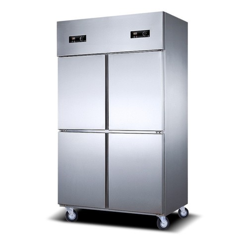 Yohong Four-Door Commercial Refrigerator with Freezer and Refrigeration Dual Temperature Preservation Cabinet Kitchen and Catering Fast Freezing Large Capacity Refrigerator