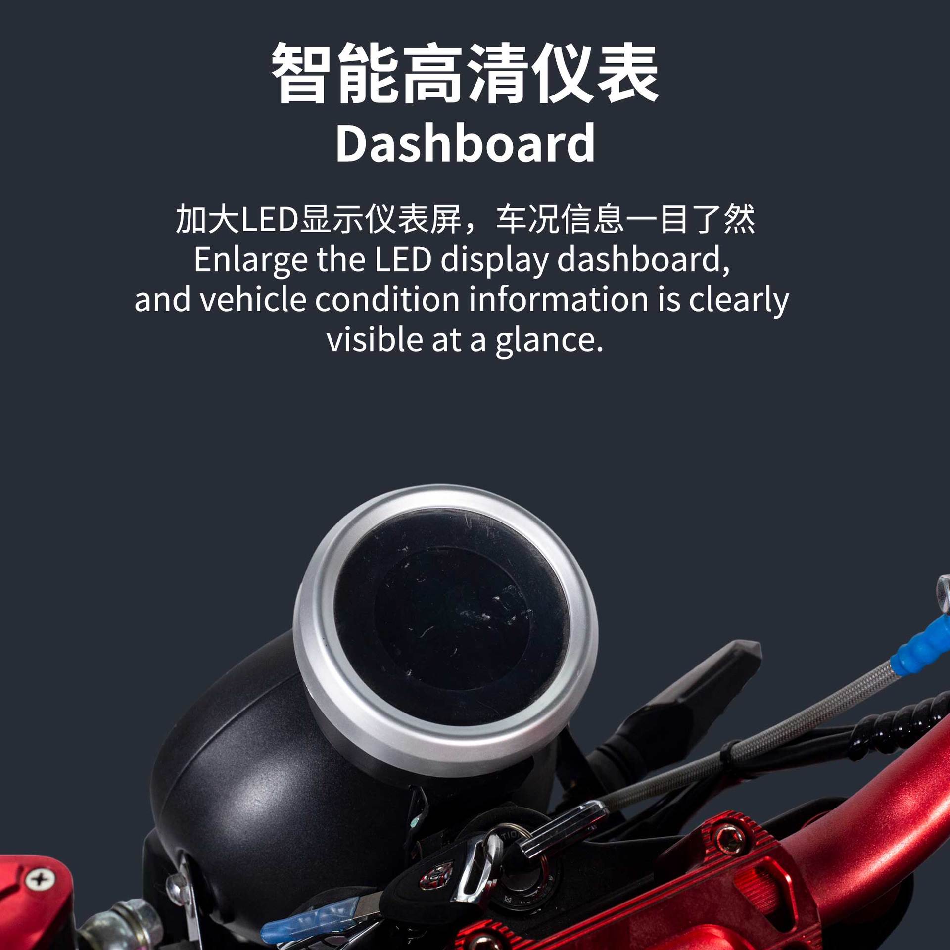 Pequeño monstruo motocicleta eléctrica de alta potencia de larga duración vehículo eléctrico todoterreno luz brillante con pantalla scooter al por mayor