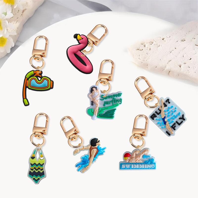 New Key Chain Pendant Accessories Swimming Surfing Catalpa Alloy Keychain Tsyy Headphone Set Usb Flash Drive Accessories Bag