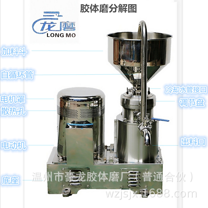 JMFB-100分体整体不锈钢胶体磨   卫生级食品级研磨机