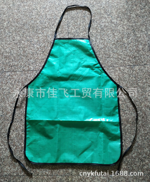 绿色围裙PE塑料防水防污园艺劳保洁员户外围兜无口袋45*60俄罗斯
