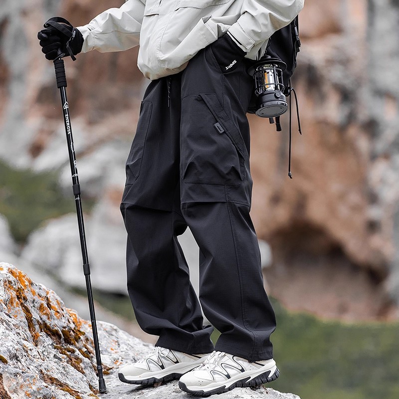 NASA户外登山三防机能风冲锋裤男士春秋季2025新款美式工装休闲裤|undefined