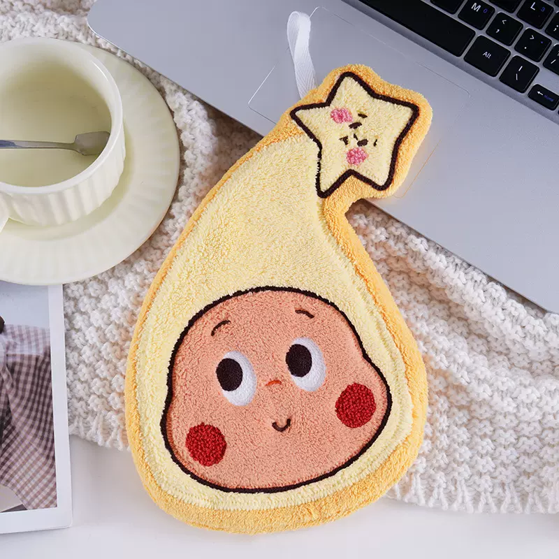 批发星星人擦手巾吸水加厚儿童小毛巾家用卫生间小抹布儿童擦手帕