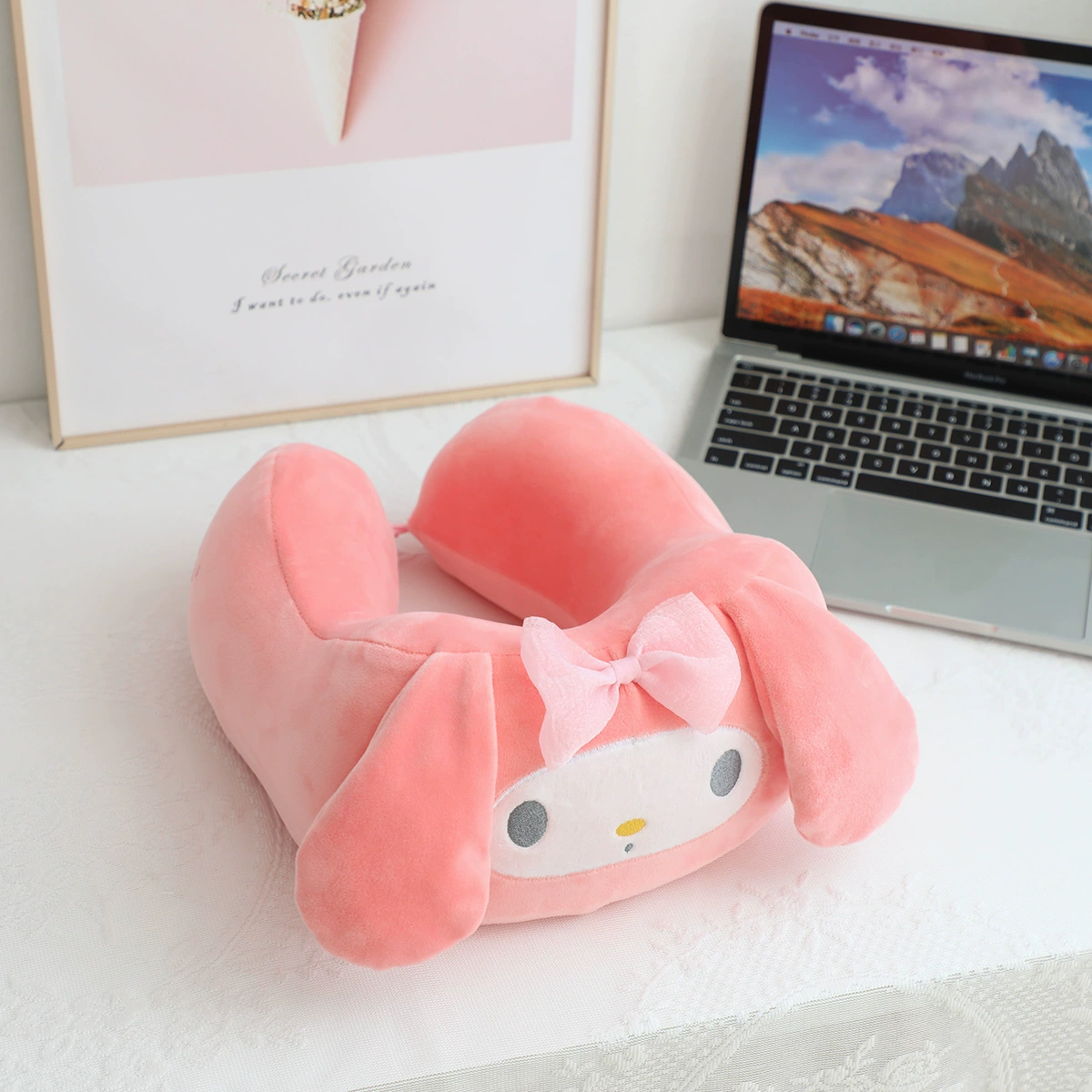 Подушка для шеи с рисунком из мультфильма для сна, путешествий и автомобиля, с защитой шеи