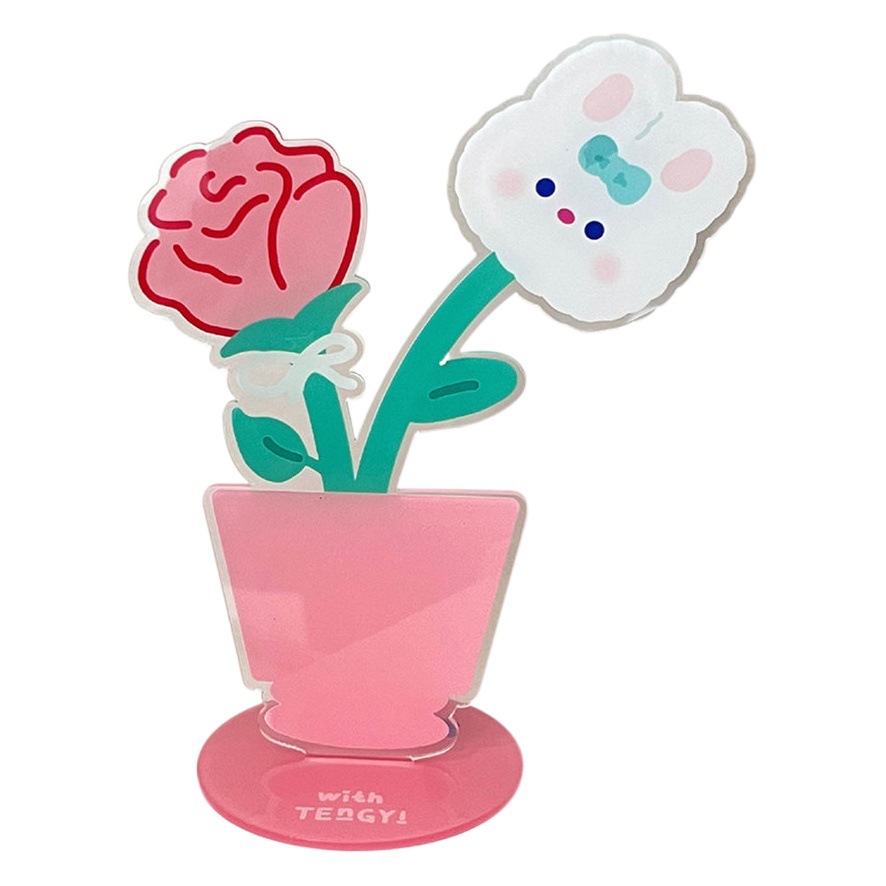 Tengyi original lindo acrílico nota clip creativo escritorio flor decoración chica multi-funcional carpeta al por mayor