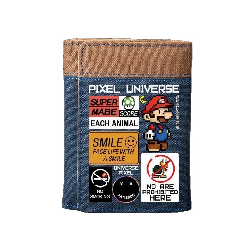かわいいマリオ財布メンズ縦型ファッショントレンド学生ティーンエイジャーゲーム漫画アニメーション周辺機器カードホルダーイン|undefined