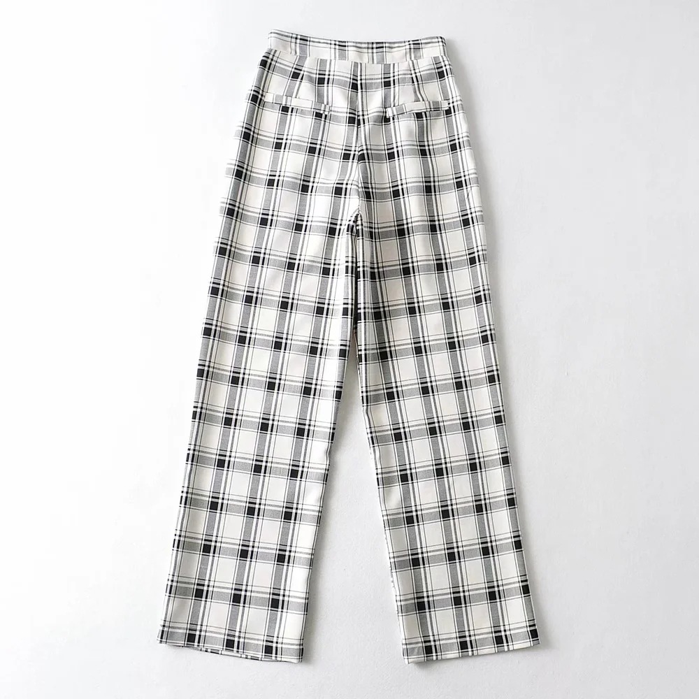 Plaid casual spring new trousers NSHS52021