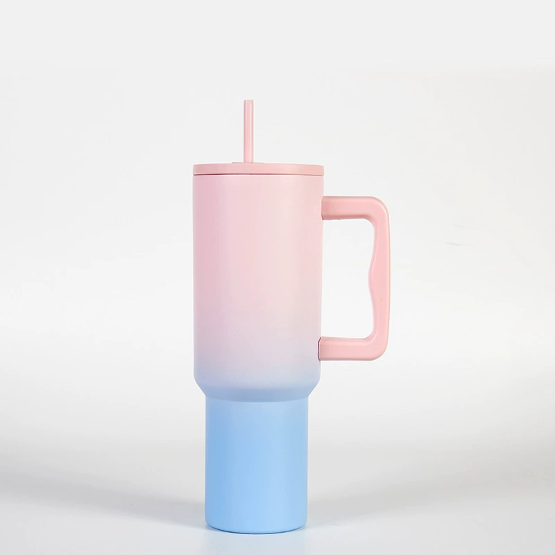 Вакуумный термостакан 40 oz AISI 304 нержавеющая сталь с ручкой и стеклянной вставкой, герметичный