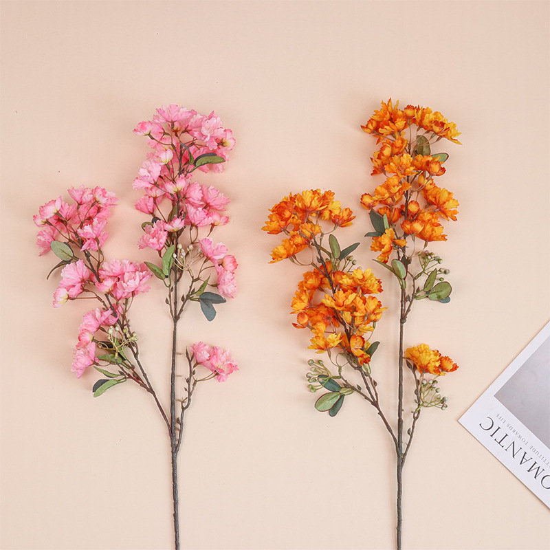 인공 꽃 Lagerstroemia 꽃 야외 풍경 꽃 아트 웨딩 홀 천장 소재 벚꽃 홈 장식 실크 꽃 부드러운 꽃