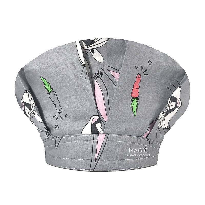 Tapa de operación directa de fábrica impresión femenina pequeño animal lindo sombrero de enfermera algodón salón de belleza odontología oral sombrero