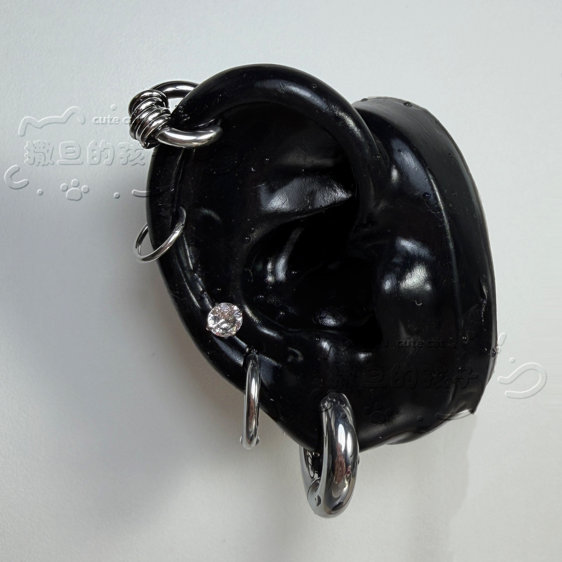 Pointed labret stud close-up product detail