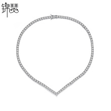 锦瑟外贸新娘项链欧美婚礼礼服小众高级短款颈链女士铜镶锆锁骨链