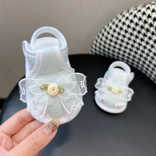 Baby Sandals for Girls, Summer Princess Bow Soft Sole Breathable Non-Slip Pre-Step Shoes New Style 6-8-12 Months