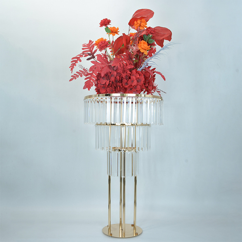 Acrílico transparente transfronterizo candelabros multicapa boda hotel restaurante occidental mesa principal floral accesorios de diseño transfronterizo