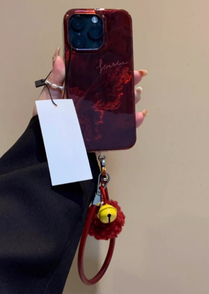 Cordón de cuero, campana roja, mancha inglesa ej