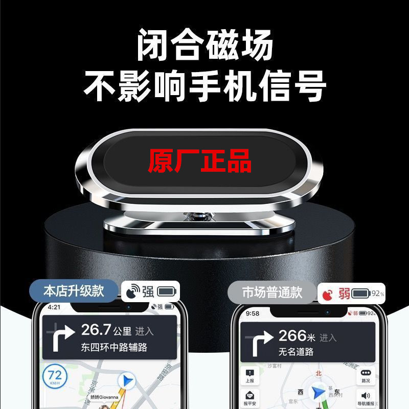 Car-Mounted Magnetic Phone Holder with Strong Magnetic Attachment, 360-Degree Rotating Dashboard Universal Navigation Holder, Factory Wholesale