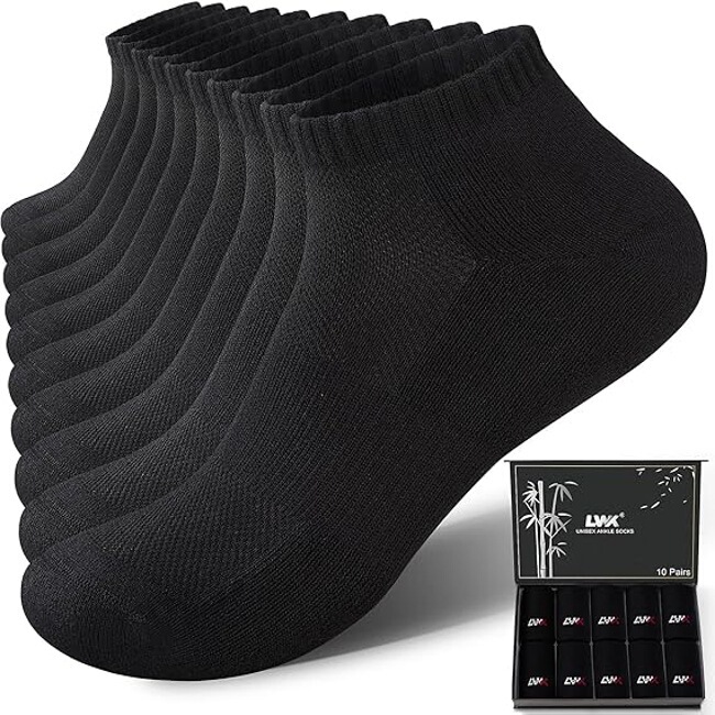 Multi-Pack Men's Bamboo Fiber Ankle Socks - Seamless Toe Moisture-Wicking Breathable Cushioning Running Socks Gift Box Set Multi-Pack Men's Bamboo Fiber Ankle Socks - Seamless Toe Moisture-Wicking Breathable Cushioning Running Socks Gift Box Set