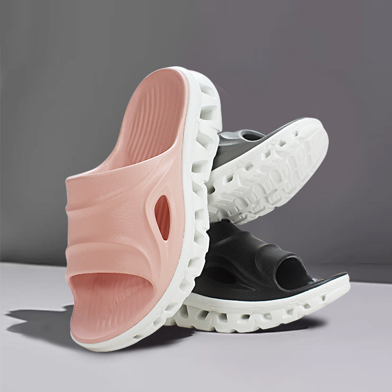 Stepping on Poop Feeling Slippers for Men and Women 2025 New Model, Cushioning and Shock-Absorbing Hollow Out Large Sole Sports Outdoor Height-Increasing Sandals