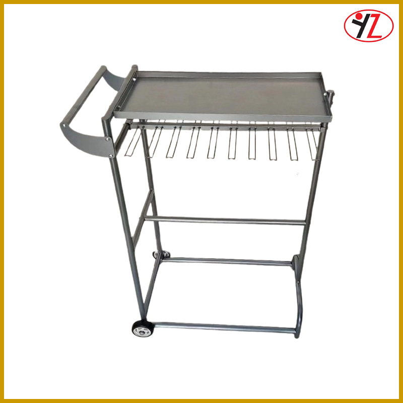 银色优质金属铁艺机加工可移动汽车雨刮展示架 挂式带滚轮雨刮架