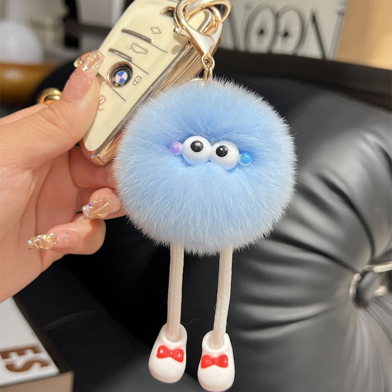 かわいい模造レッキスウサギの長い脚小さなブリケット車のキーホルダーペンダントぬいぐるみバッグペンダントギフト人形人形|undefined