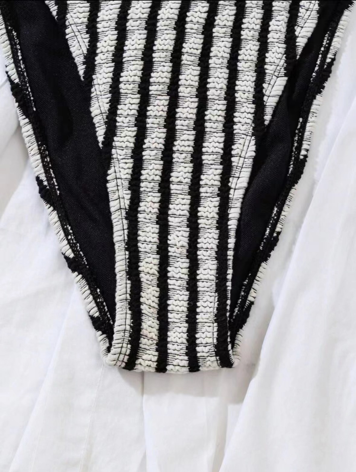 Damen Bikini Set In Streifenoptik Weiche Frottee Badebekleidung_voghion.com