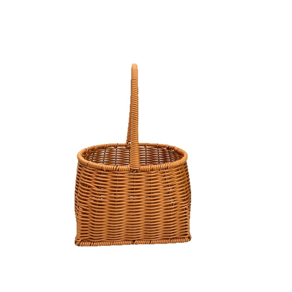 Artesanía de imitación de la nueva mano de regalo de mano de la cesta de almacenamiento atada arco de envío de decoración floral pequeña cesta de flores image 6