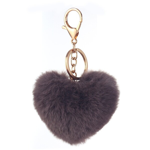 Fashionable plush keychain heart shaped heart-shaped