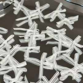 新款白线条蕾丝蝴蝶结可爱Lo感娃衣日系服装辅料配件自制设计手工