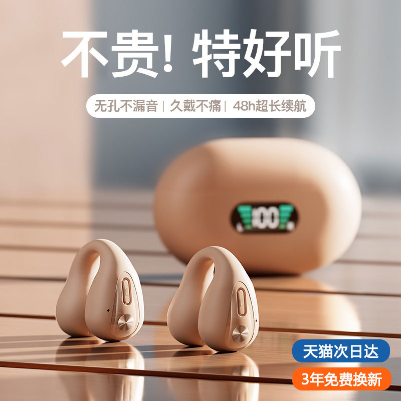 真骨伝導クリップ耳式bluetoothイヤホン2024新型無線運動ランニングは華為米ソニーに適している