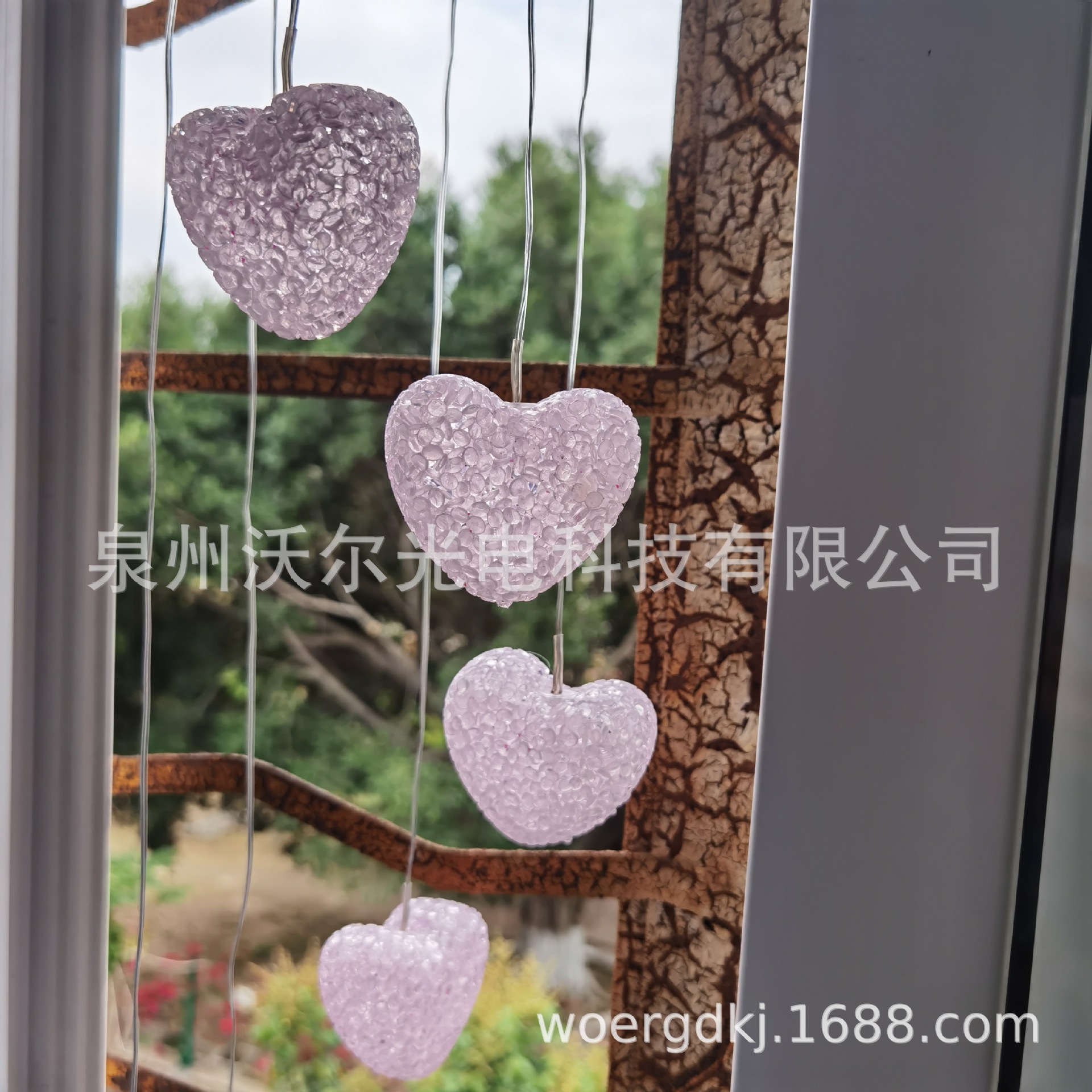 热销 太阳能粒子球灯串风铃 七彩变色蝴蝶蜻蜓仙鹤户外庭院装饰灯