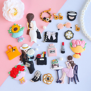38 Women's Day Soft Glue Decoration Queen's Day Mother's Day Fashion Girl Birthday Cake Bouquet Makeup Insert