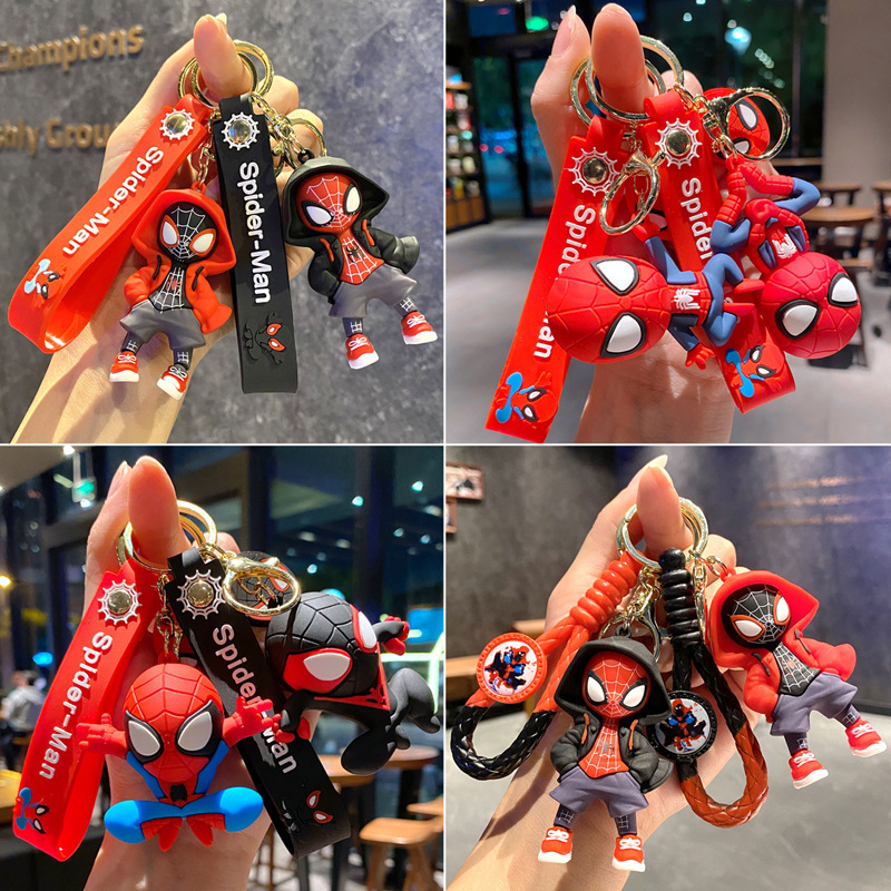 Classic Trendy Dress Spider-Man Stereo Doll Car Keychain Pendant Night Market Couple Gift Wholesale Classic Trendy Dress Spider-Man Stereo Doll Car Keychain Pendant Night Market Couple Gift Wholesale