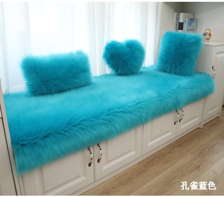 New Chinese-Style Large Red Chair Cushion, Faux Cashmere Door Mat, High-End Blue Carpet for Living Room Decoration and Grand Opening