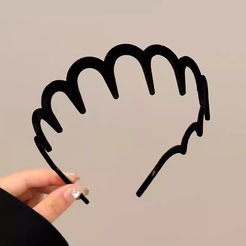 外出百搭洗脸专用网红发卡头箍新款带齿两用碎发波浪发箍女款抖音