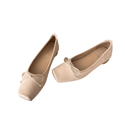 2024-1~ Criss-Cross French Square Bow Mary Jane Shoes for Women, 2024 New Ballet Flats