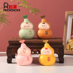 Creative new lucky little Fulu tide play desktop ornaments home station cute good luck gourd companion gift wholesale