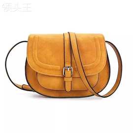 定制PU港风复古马鞍包百搭休闲单肩斜挎包欧美时尚女士便携半圆包