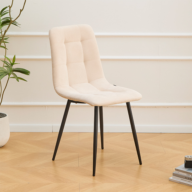 Silla de comedor minimalista moderna silla de respaldo de color de hierro forjado para el hogar, restaurante, hotel, negociación de lujo ligero, silla de ocio de paquete suave