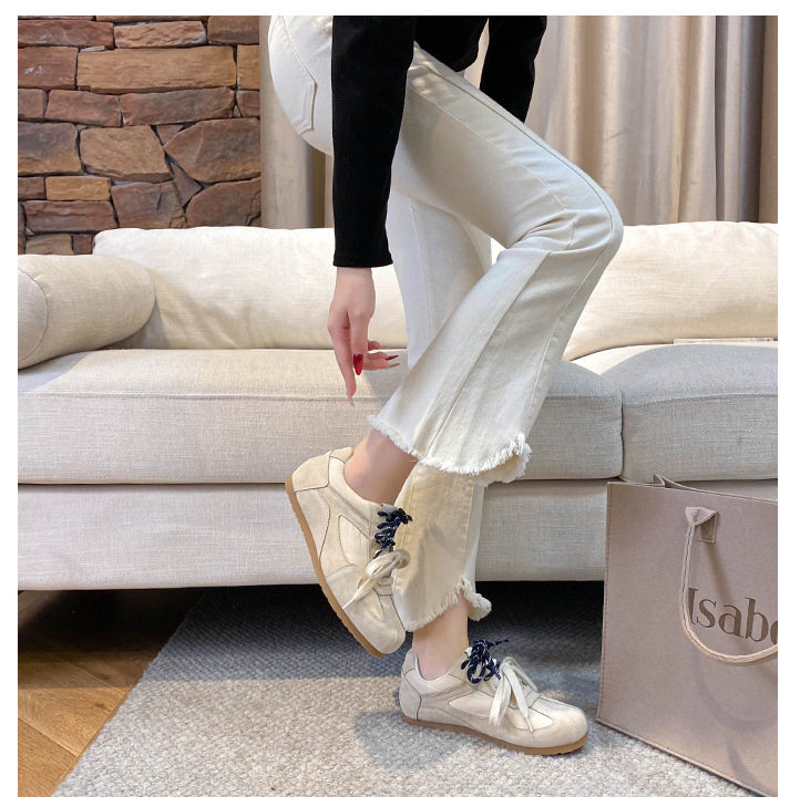 Giày thể thao nữ cỡ lớn lót lông giữ ấm, kiểu dáng thường ngày, dây buộc, cổ thấp — Màu kaki, Màu mơ, Màu vàng chi tiết 17