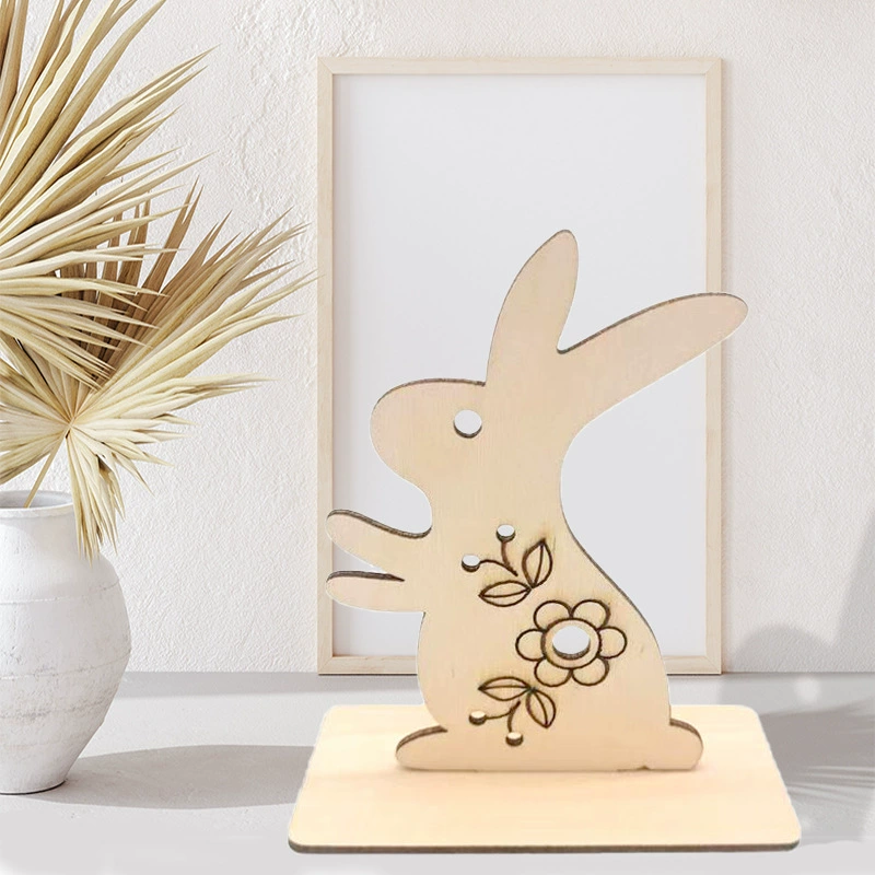 Пасхальные деревянные ремесла оригинальные цвета кролика деревянные украшения кролика ремесла украшения стола