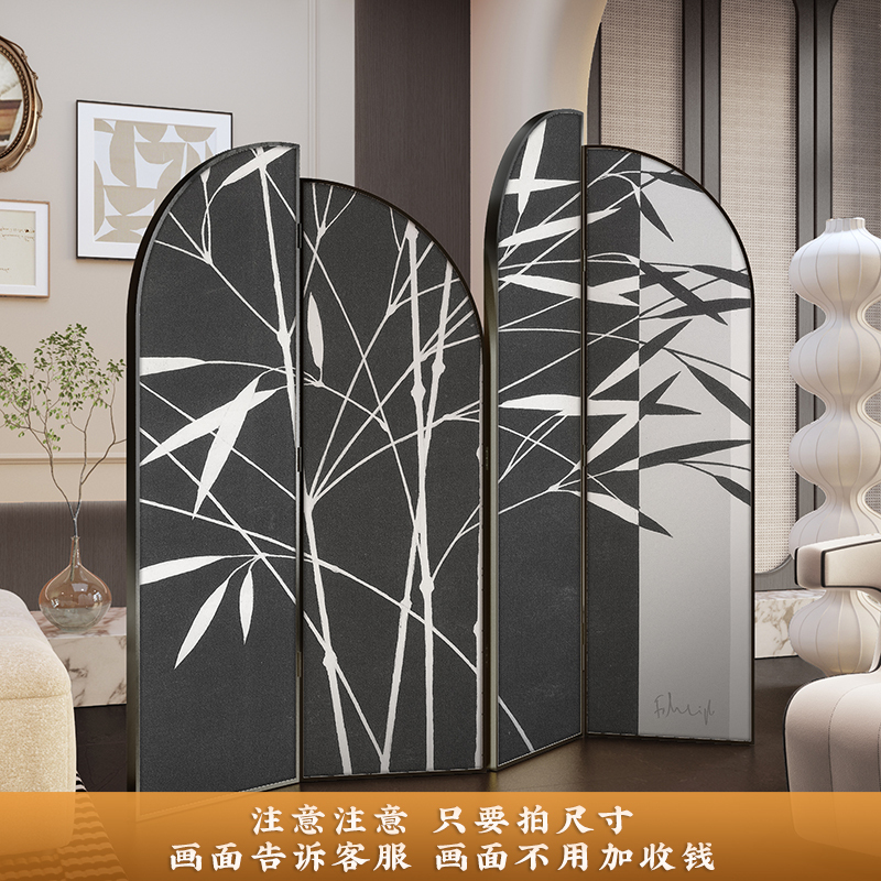 预售#铝合金金属 法式北欧轻奢屏风隔断KTV会所客厅酒店入户门装|undefined