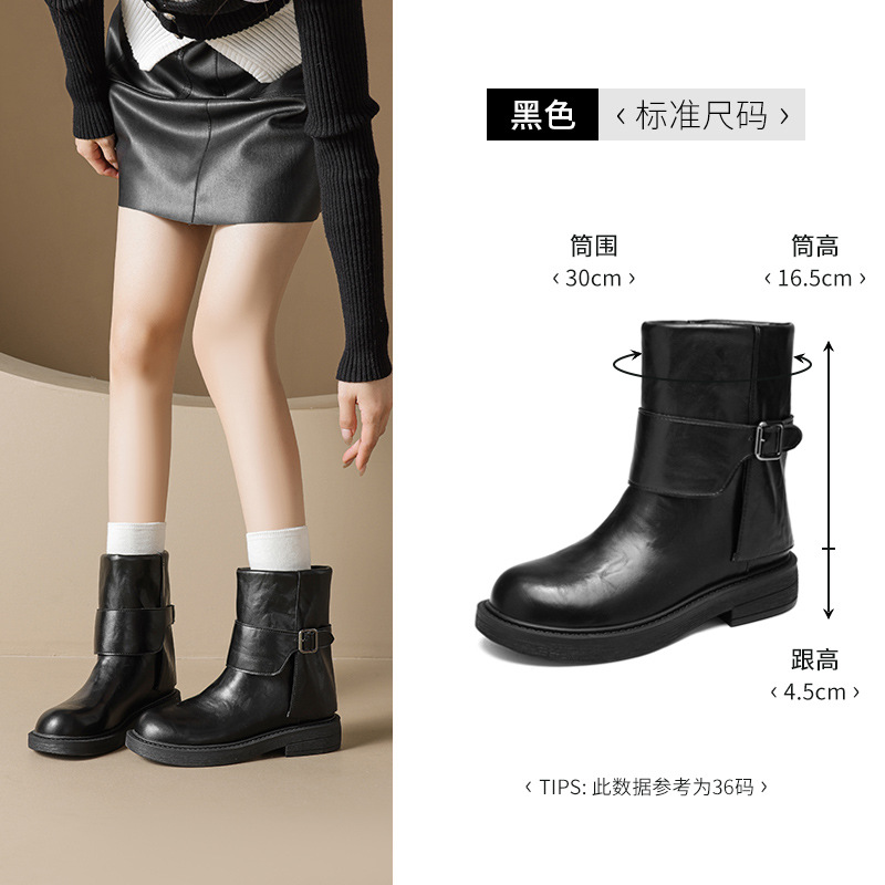 Antiguo Lion Martin botas para mujeres 2026 nuevo otoño invierno botas cortas con suela gruesa botas de caballero marrón retro Maillard