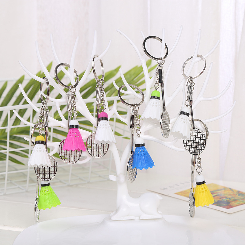 Badminton Tennis Keychain Car Key Bag Pendant Sports Souvenir Keychain Can Be Customized
