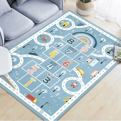 Early Education Bedroom Carpet | Avtomobil döşəmə paspasları - qybr-2025-80x120cm-crystal-velvet