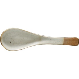 Handmade Creative Japanese Style Dining Spoon Dining Tableware Rice Spoon Soup Spoon Bowl Spoon Vintage Household Ceramic Spoon Coarse Pottery