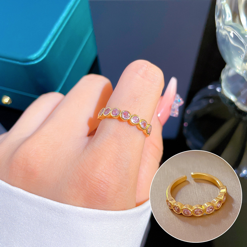 【 Real Gold Plating 】 Open Ring Simple Circle Personalized Ring Index Finger Ring Ring Ring Red Same Style Simple and_ipsvogv.com