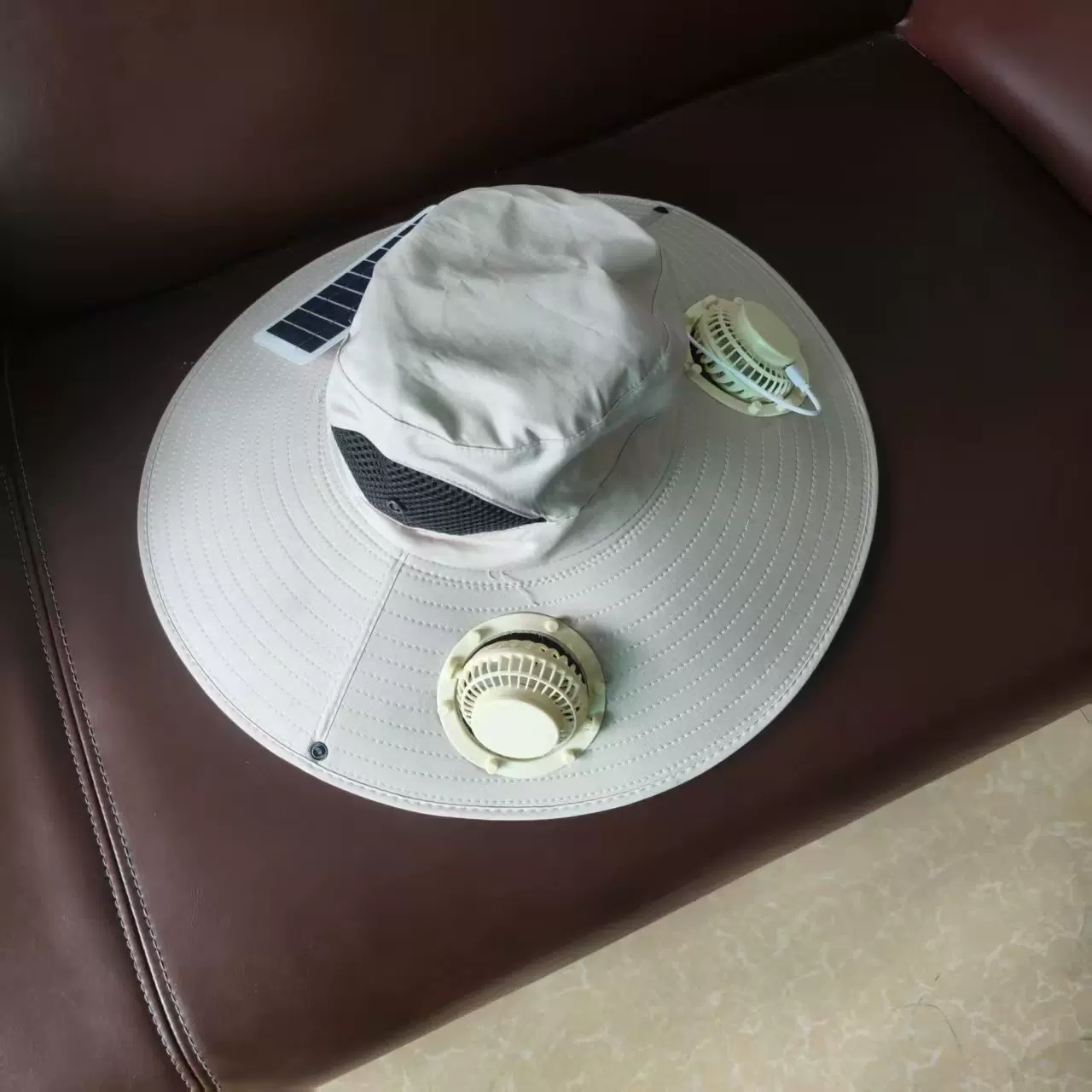 定制户外太阳能风扇帽登山露营遮阳降温太阳帽自动充电工厂直营