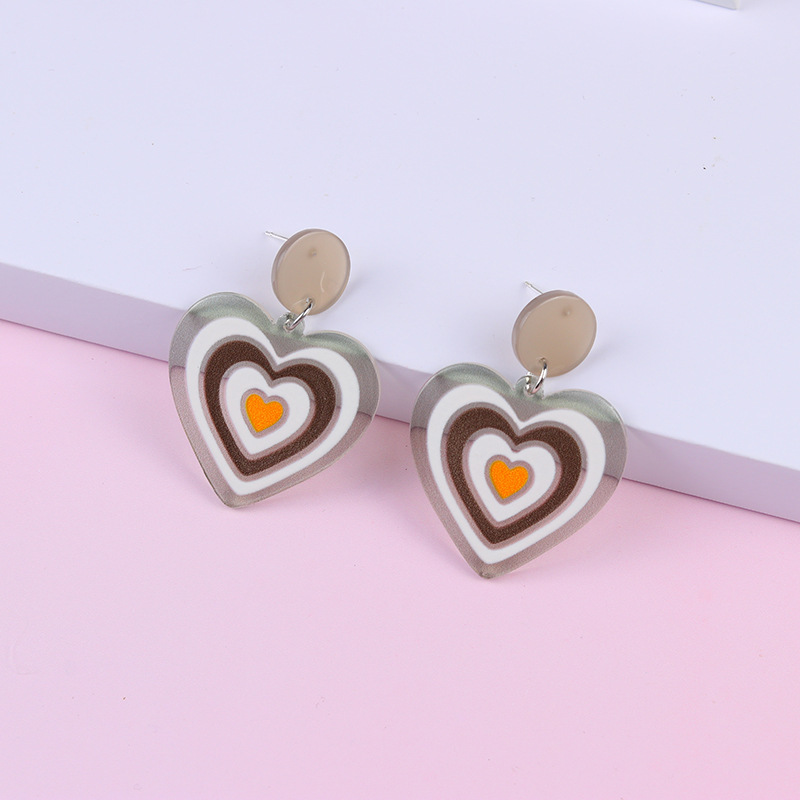 Cartoon Style Heart Shape Arylic Drop Earrings display picture 5