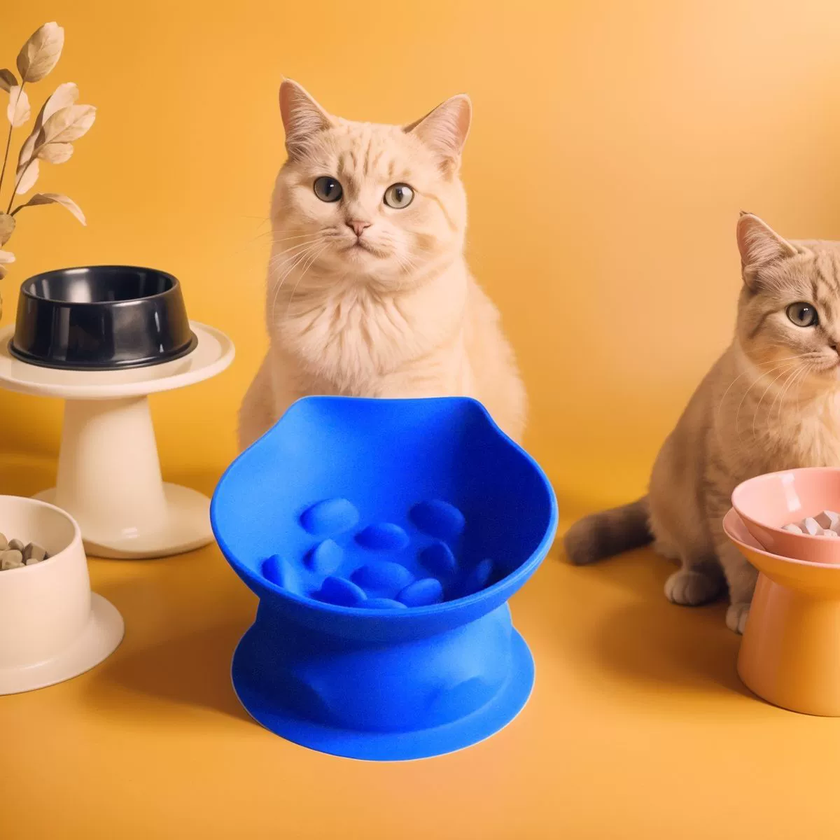 Миска для кошек, силиконовая миска для кошек, милая черная поилка, высокая присоска, миска для домашних животных, миска для кошачьей еды, наклонная миска для защиты шеи, миска для собак